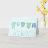 Baby Boy German Gefeliciteerd Kaart (Gele Bloem)