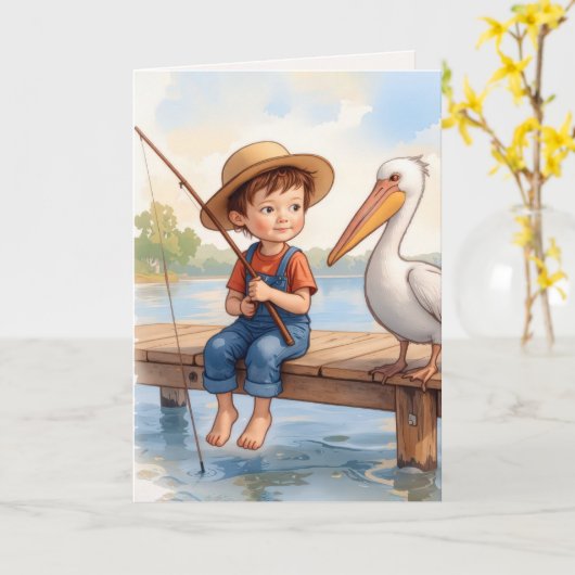 Baby Boy Gevist Kaart (Gele Bloem)