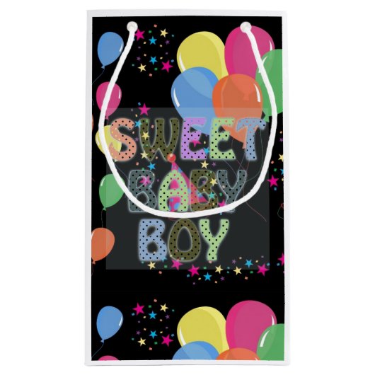 Baby Boy Gift Bag Klein Cadeauzakje (Achterkant)