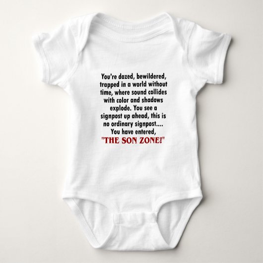 Baby Boy Gifts, de zoon zone! Romper (Voorkant)