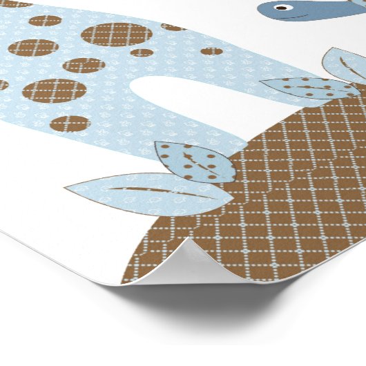 Baby boy giraffe schildpad kleuterkunst - Wees jez Poster (Hoek)