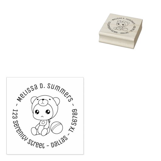 Baby Boy Girl Beer Jumpsuit Round Address 2 Rubberstempel (Gestempeld)