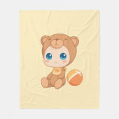 Baby Boy Girl Beer Jumpsuit Yellow Fleece Deken (Voorkant)