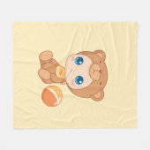 Baby Boy Girl Beer Jumpsuit Yellow Fleece Deken (Voorkant (Horizontaal))