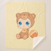 Baby Boy Girl Beer Jumpsuit Yellow Sherpa Deken (Voorkant)