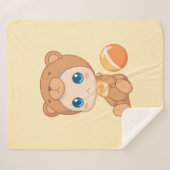 Baby Boy Girl Beer Jumpsuit Yellow Sherpa Deken (Voorkant (horizontaal))