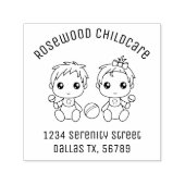 Baby Boy Girl Chilcare Daycare Adres 3 Zelfinktende Stempel (Design)