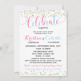 Baby Boy Girl Combined Joint Friends Baby shower Kaart