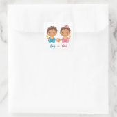 Baby Boy Girl Gender onthullen Square Sticker (Tas)