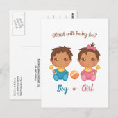 Baby Boy Girl Gender onthulling Briefkaart van Uit (Voorkant / Achterkant)