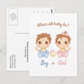 Baby Boy Girl Gender Reopenbaart uitnodiging (Voorkant / Achterkant)