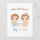 Baby Boy Girl Gender Reopenbaart uitnodiging (Voorkant)