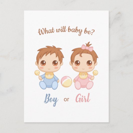Baby Boy Girl Gender Reopenbaart uitnodiging (Voorkant)