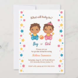 Baby Boy Girl Gender Reveal Party 2 Kaart