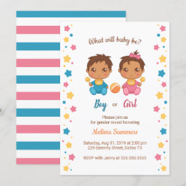 Baby Boy Girl Gender Reveal Party 2 Kaart