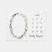 Baby Boy Girl Monthly Milestone Cute Greenery Fleece Deken (Voorkant (Horizontaal))