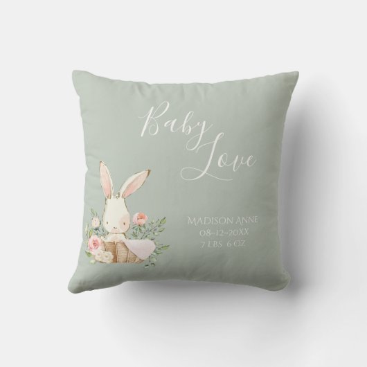Baby Boy Girl Name Sage Script Love Keepomwille Kussen (Achterkant)