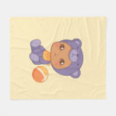 Baby Boy Girl Paars Beer Jumpsuit Yellow Fleece Deken (Voorkant (Horizontaal))