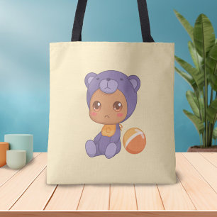 Baby Boy Girl Paars Beer Jumpsuit Yellow Tote Bag