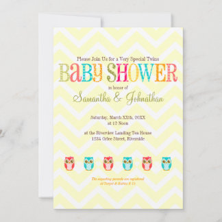 Baby - Boy Girl Twins Baby shower Invitation Kaart