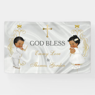 Baby Boy & Girl Twins Baptism Christening Ethnic Spandoek