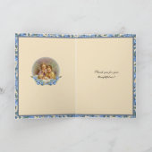Baby Boy Guardian Angels Baptismal Dank je Kaart (Binnen)