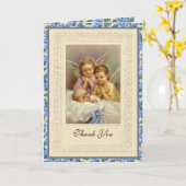 Baby Boy Guardian Angels Baptismal Dank je Kaart (Gele Bloem)