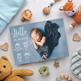 Baby boy hallo overlay foto's en geboortecijferpic aankondiging