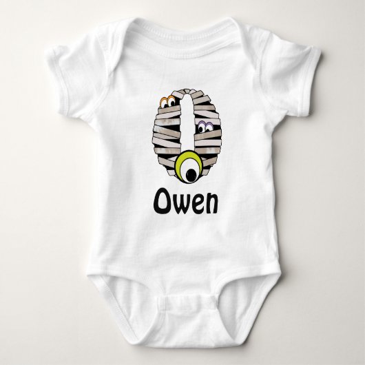 Baby Boy HALLOWEEN Mummy Bodysuit Monogram O (Voorkant)