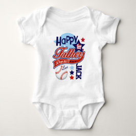 Baby Boy Happy First Fathers Day Baseball Shirt