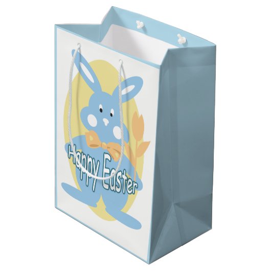 Baby Boy Happy Paaster Bunny MGB Medium Cadeauzakje (Achterkant Gekanteld)