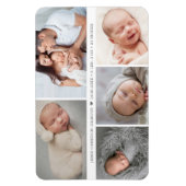 Baby Boy Heart Aankondiging Fotocollage Magneet (Verticaal)