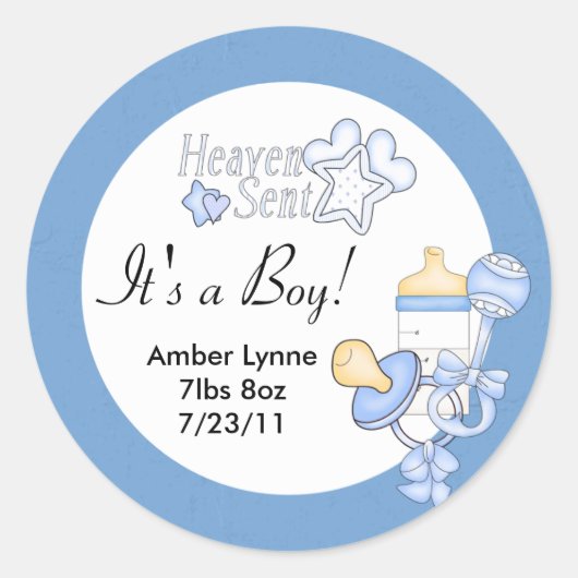 Baby Boy Heaven Verzonden Stickers (Voorkant)