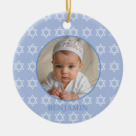 Baby Boy Hebreeuwse naamgevingsceremonie Joodse fo Keramisch Ornament