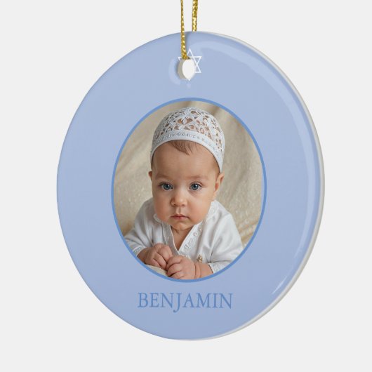 Baby Boy Hebreeuwse naamgevingsceremonie Joodse fo Keramisch Ornament (Links)