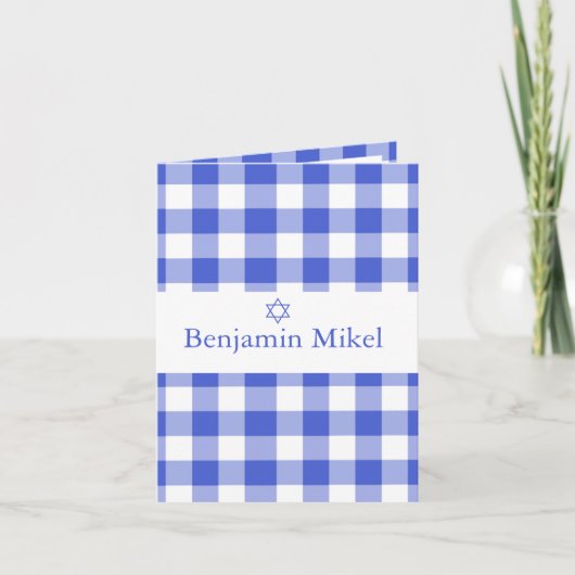 Baby Boy Hebrew Naming-ceremonie Foto Joods Blauw (Voorkant)