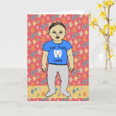 Baby Boy heeft Eerste Tooth Kaart (Gele Bloem)