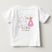 Baby Boy Hello World I'm Sebastian Personalized  (Achterkant)