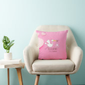 Baby Boy Hello World Sebastian Pink Nursery Pillow Kussen (Stoel)
