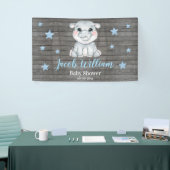 Baby Boy Hippo Banner Sign Rustieke Achtergrond Do (Beurs)