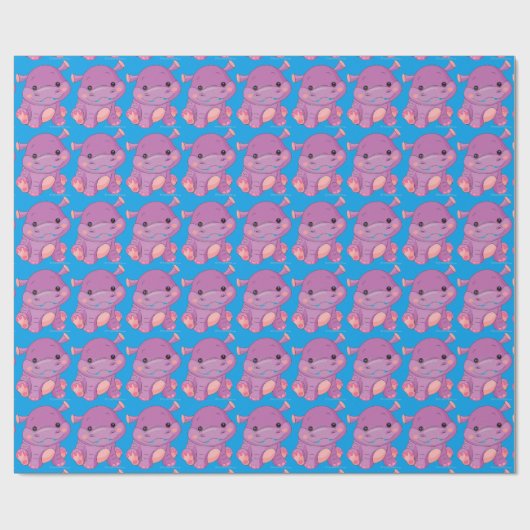 Baby Boy Hippo-overlooppapier Cadeaupapier (Vlak)