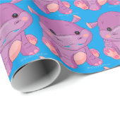 Baby Boy Hippo-overlooppapier Cadeaupapier (Rol Hoek)