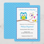 Baby Boy Hoot Uil Woodland Wildlife Kaart (Voorkant / Achterkant)