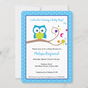 Baby Boy Hoot Uil Woodland Wildlife Kaart