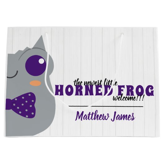 Baby Boy Horned Frog Paars Groot Cadeauzakje (Voorkant)