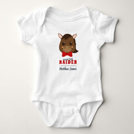 Baby Boy Horse Red & Black Bodysuit (Voorkant)