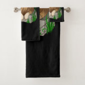 Baby boy hugging a cute lion Handdoek (Insitu)