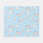 Baby Boy Hugging Bunny I Love Mam Heart Fleece Deken (Voorkant (Horizontaal))