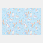 Baby Boy Hugging Bunny I Love Mam Heart Inpakpapier Vel (Voorkant 2)