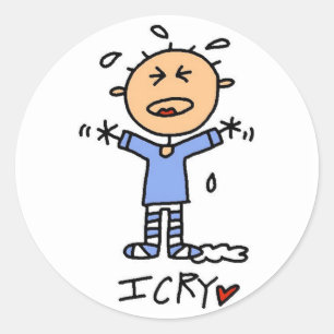 Baby Boy Ik Huil T-shirts en Cadeaus Ronde Sticker